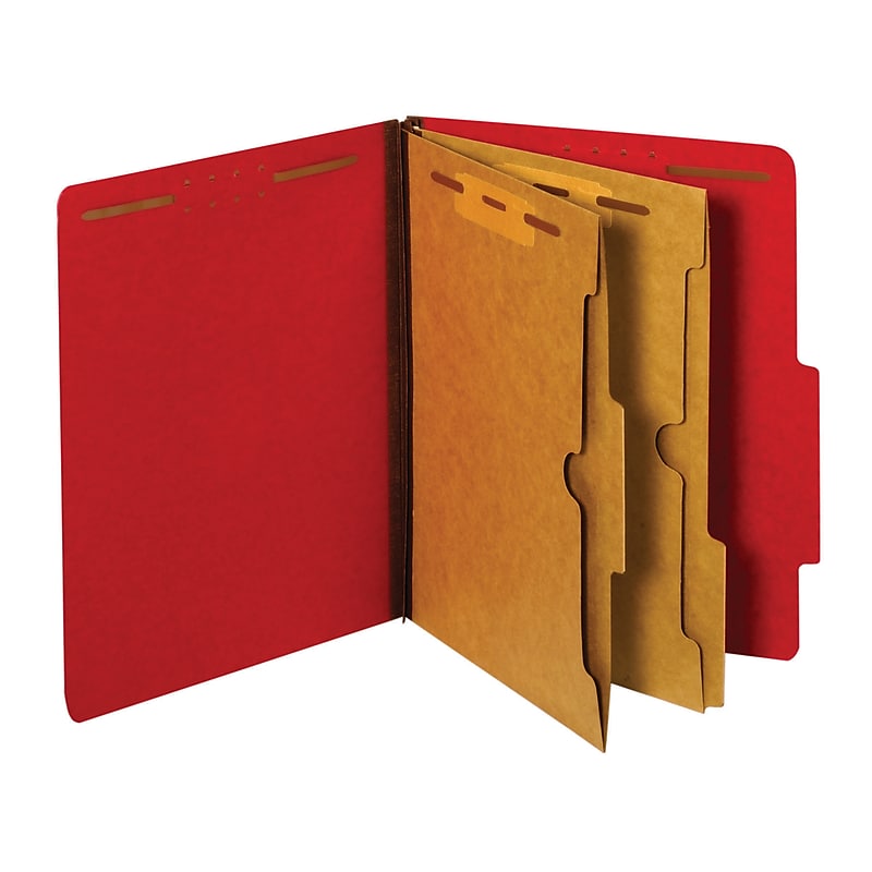 Pendaflex Classification Folder, 2-Dividers, 2 1/2" Expansion, Letter Size, Bright Red, 10/Box (24082P) image 1