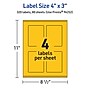 Avery Laser/Inkjet Rectangle Multipurpose Labels, 4" x 3", Bright Yellow, 320/Box (94252)~#|#~E23DA544-1181-44C0-8BD87D6D15FF6A85_sc7