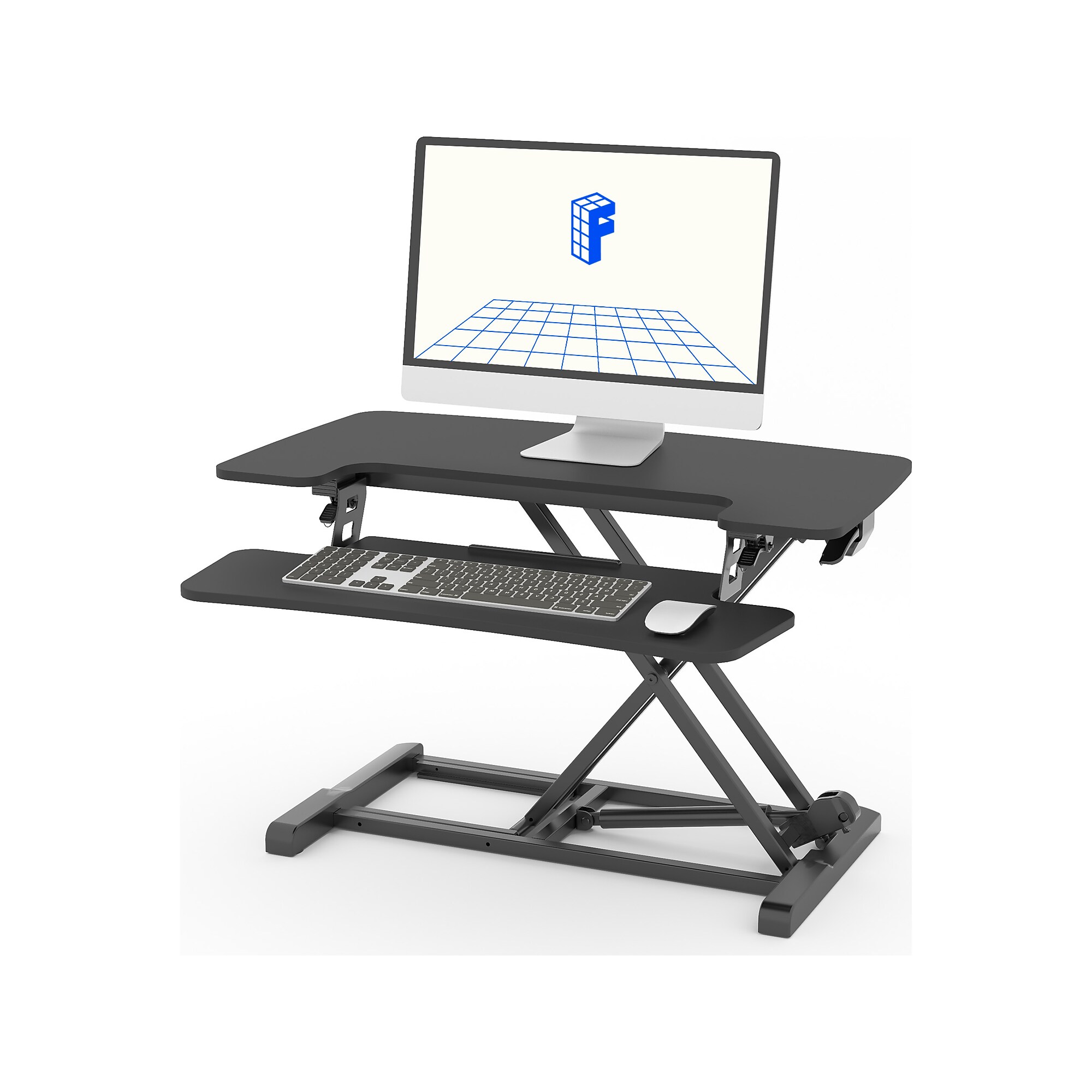 FlexiSpot M7 Series 32″W Manual Rectangular Adjustable Standing Desk Converter, Black (M7-E-32B) Sansujyuku sansujyuku.com