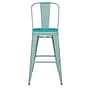 Flash Furniture Carly Indoor-Outdoor Bar Height Stool with Back, Mint with Mint Seat (ET353430MINTP1M)~#|#~E24D9EA0-59B7-4531-84AA028E03E82421_sc7