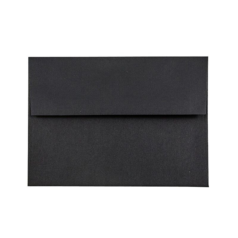 JAM Paper A6 Invitation Envelope 4 3/4" x 6 1/2", Black Linen, 100/Pack (68999d) image 1