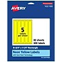 Avery Laser/Inkjet Rectangle Multipurpose Labels, 9.75" x 1.25", Neon Yellow, 400/Box (94262)~#|#~E25364F3-CB00-4ABB-A4E55382B3B1EC44_sc7