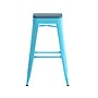 Flash Furniture Cierra Industrial Metal Indoor Bar Height Stools without Back, Teal, 4-Pieces/Pack (4ET32030TLRPL2C)~#|#~E25424C6-EE69-4F0D-991E1DFA2EB9FDA3_sc7