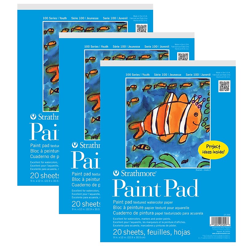 Strathmore 100 Series 9" x 12" Mixed Media Sketch Pad, 20 Sheets/Pad, 3/Bundle (STTP272091-3) image 1