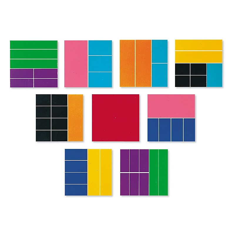 Fractions, Decimals & Percents, Learning Resources Deluxe Rainbow Fraction Squares, 51/Set image 1