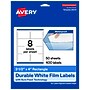 Avery Rectangle Laser/Inkjet Multipurpose Labels, White, 8 Labels/Sheet, 50 Sheets/Pack (19479311249)~#|#~E2602134-9100-4049-8D05FB692B720371_sc7