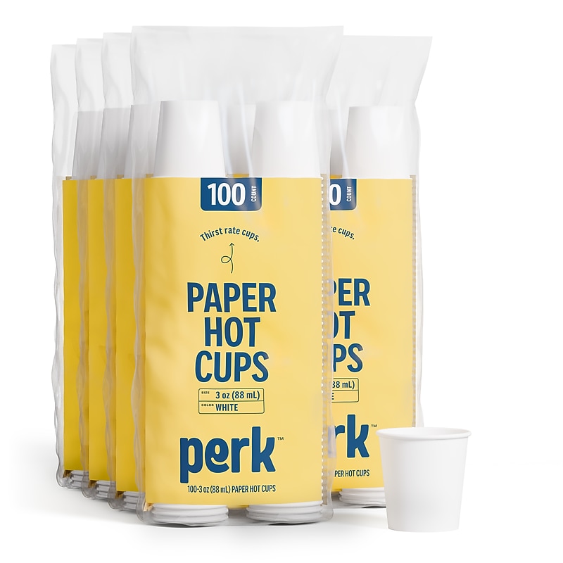 Perk™ Paper Hot Cups, 3 oz., White, 100/Sleeve, 10 Sleeves/Carton (PK59141CT) image 1