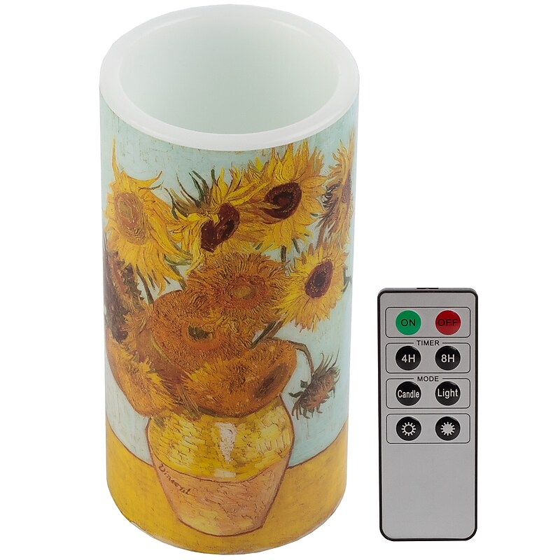 Lavish Home Van Gogh Sunflowers LED Candle (80-FC3001) image 1