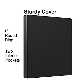 Staples Economy 1" 3-Ring Non-View Binder, Black (ST26645-CC)