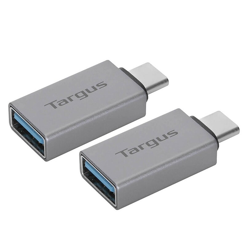 Targus USB-A to USB-C Adapter, Male to Female, Silver, 2/Pack (ACA979GL) image 1