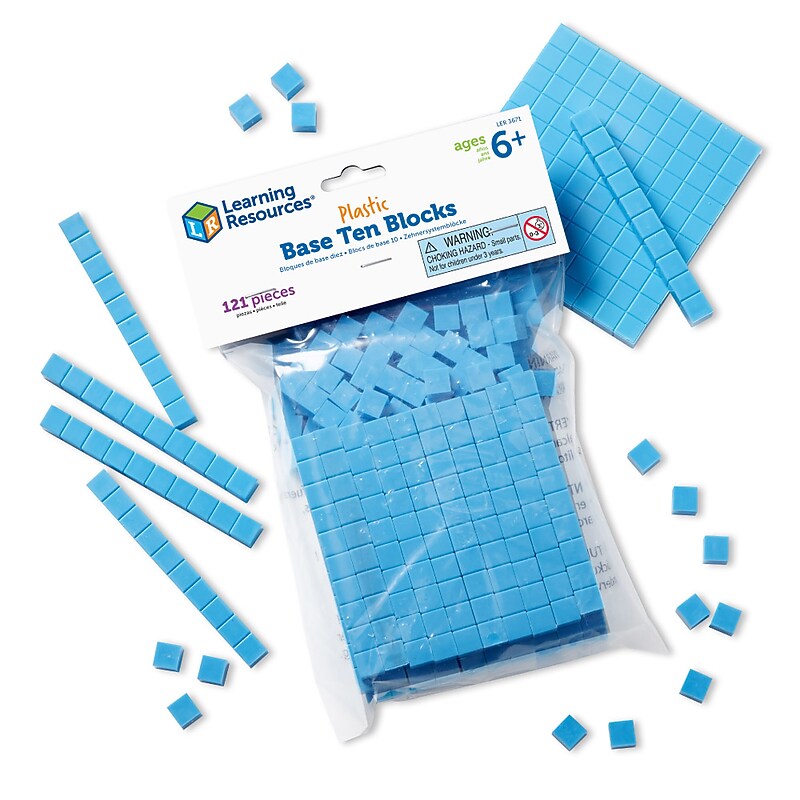 Learning Resources Base Ten Blocks Smart Pack, Blue (LER3671) image 1