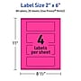 Avery Laser/Inkjet Rectangle Multipurpose Labels, 2" x 6", Neon Magenta, 80/Pack (94242)~#|#~E27D3D13-E3CE-4187-B6CCAE740D0D3717_sc7