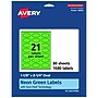 Avery Oval Multipurpose Labels, 1-1/8" x 2-1/4", Neon Green, 1680/Box (94054)~#|#~E27F3559-304D-4AB2-865F6E5037C6DB46_sc7