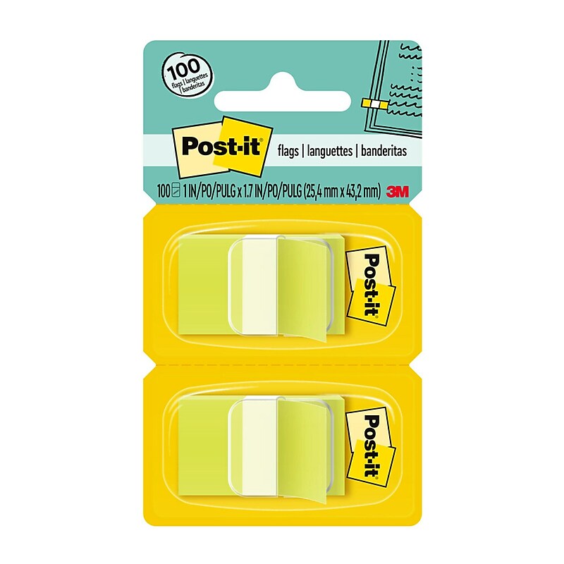 Post-it Flags, 1", Bright Green, 100 Flags/Pack (680-BG2) image 1
