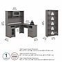 Bush Furniture Cabot 60"W L Shaped Computer Desk with Hutch and 5 Shelf Bookcase, Modern Gray (CAB011MG)~#|#~E2863C0F-1684-4D5A-A0827EE3F852D349_sc7
