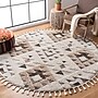 Safavieh Moroccan Tassel Shag Collection 10' Round Indoor Area Rug, Machine Made, Ivory/Brown (MTS688A-10R)~#|#~E287A0E9-5079-4F8F-8C2EF44D004B127C_sc7