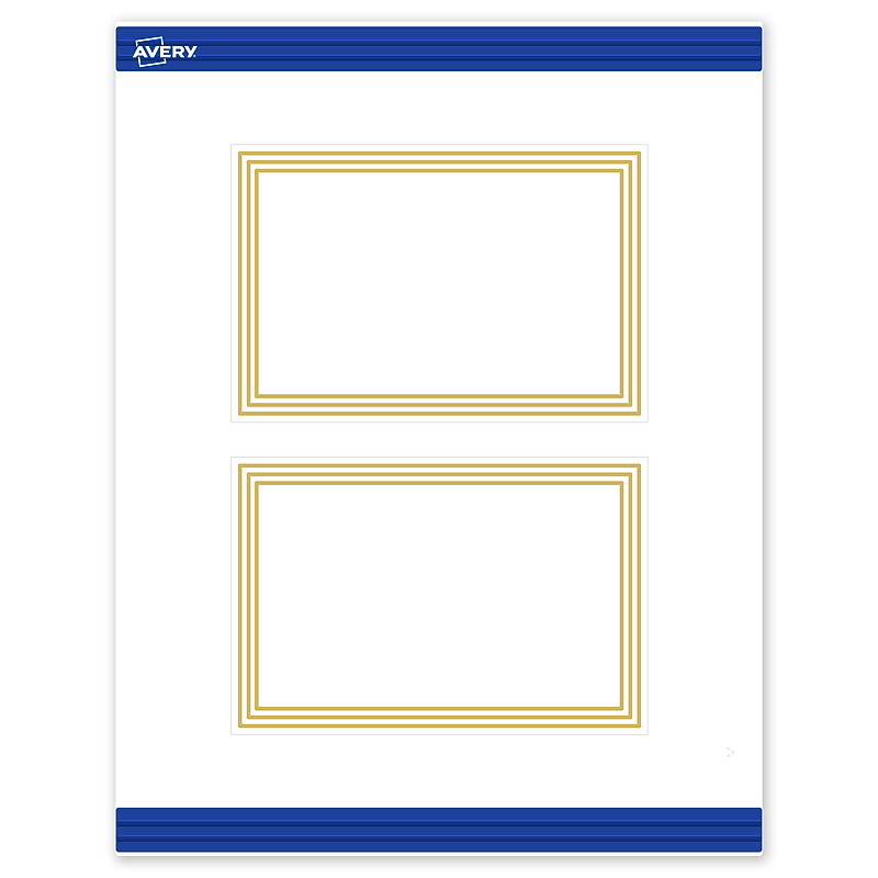 Avery Gold Multi-Lined Border Matte Blank Card, White, 20/Pack (S00-DHM) image 1