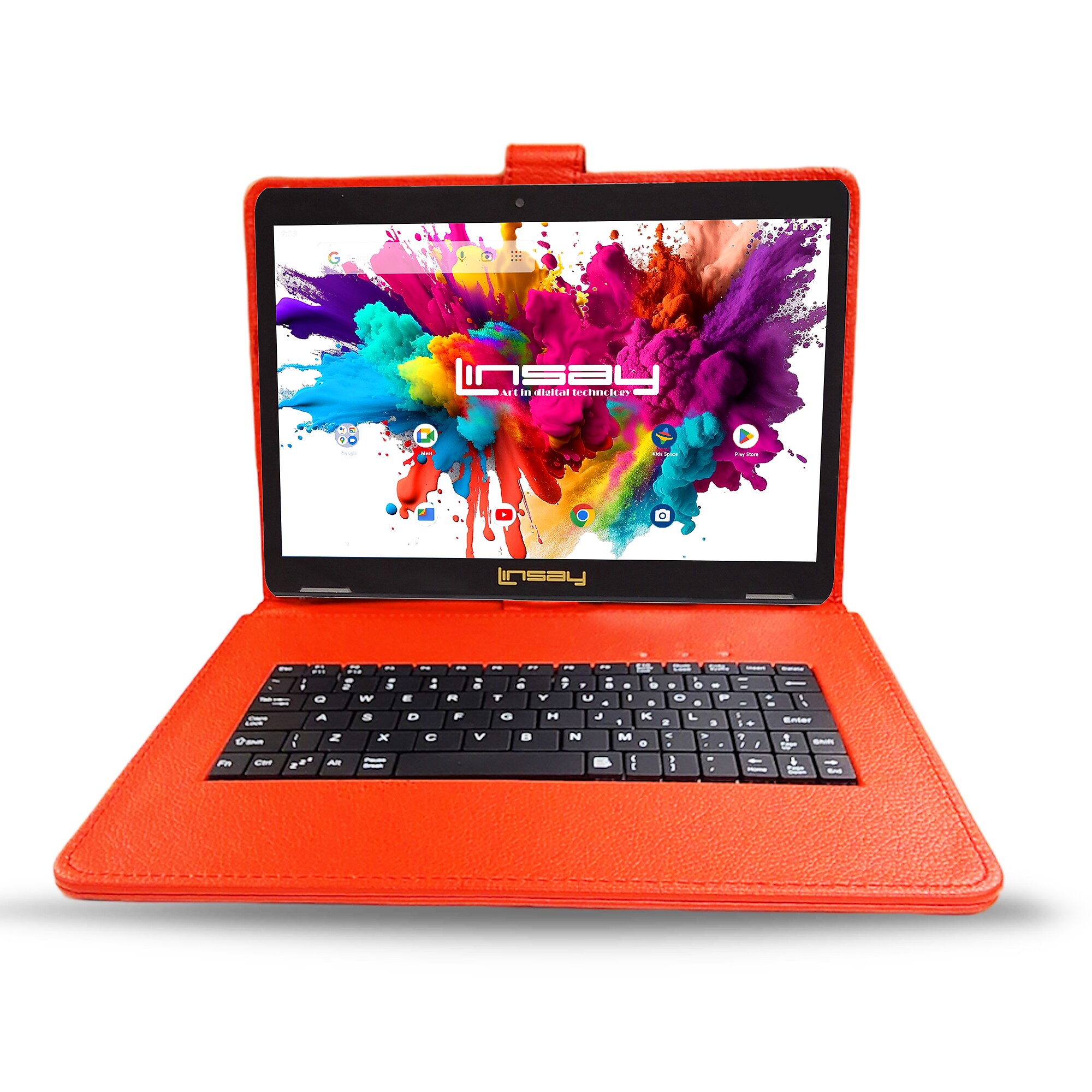 Linsay Octa Core 10.1″ Tablet, 128GB Storage, Android 15, Bundled with Red Keyboard, Stylus Pen and Application Pack Sansujyuku sansujyuku.com