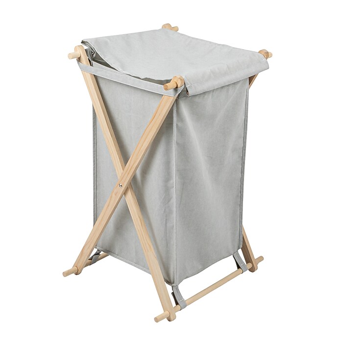 Household Essentials X-Frame 1-Section Collapsible Hamper with Lid