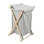Household Essentials X-Frame 1-Section Collapsible Hamper with Lid, Cotton, Gray (6787-1)~#|#~E2AA07C0-CF4F-4D39-AB3BA02043C2D464_sc7
