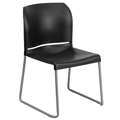 Flash Furniture HERCULES Series Plastic Contoured Stacking Chair, Black/Gray (RUT238ABK) Simolary simolary.com