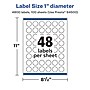 Avery Laser/Inkjet Circle  Waterproof Multipurpose Labels, 1"  Dia, White, 4800/Box (94500)~#|#~E2B1FC9E-C6C5-43BF-95F87875BBEDBCD5_sc7