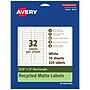 Avery EcoFriendly Laser/Inkjet Rectangle Multipurpose Labels, 5/8" x 3", White, 320/Pack (94214)~#|#~E2BA5AB6-419E-4CC9-9C9128AF75A66409_sc7