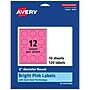 Avery Laser/Inkjet Round Multipurpose Labels, 2" Dia., Bright Pink, 120/Pack (94501)~#|#~E2BB0152-E191-4AE6-A8CD5129D10542EA_sc7