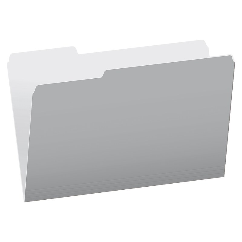 Pendaflex Recycled File Folder, 1/3-Cut Tab, Assorted, Legal Size, Gray, 100/Box (4350 1/3 GRA) image 1