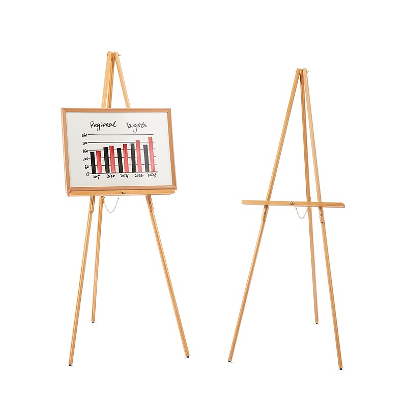 Staples Display Easel, 60.5", Natural Pine Hardwood (28219US/50447US) image 1