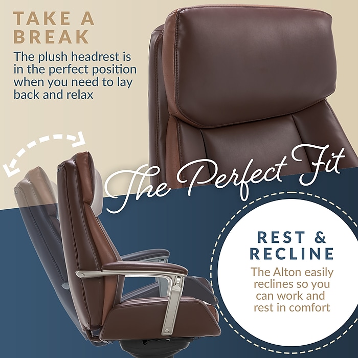 La-Z-Boy Alton Ergonomic Bonded Leather Swivel Executive Chair, Brown (51544-BRN) | Staples La-Z-Boy Alton Ergonomic Bonded Leather Swivel Executive Chair, Brown (51544-BRN) | Staples