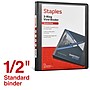 Staples 1/2" 3-Ring View Binder, D-Ring, Black (55393/26425)~#|#~E2C3F382-414F-4E6F-B492719F5B44AF37_sc7