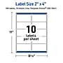 Avery Laser/Inkjet Rectangle Multipurpose Labels, 2" x 4", White, 100/Pack (S00DNC)~#|#~E2C79B78-341D-4D98-9FEF8758F7F4EE67_sc7