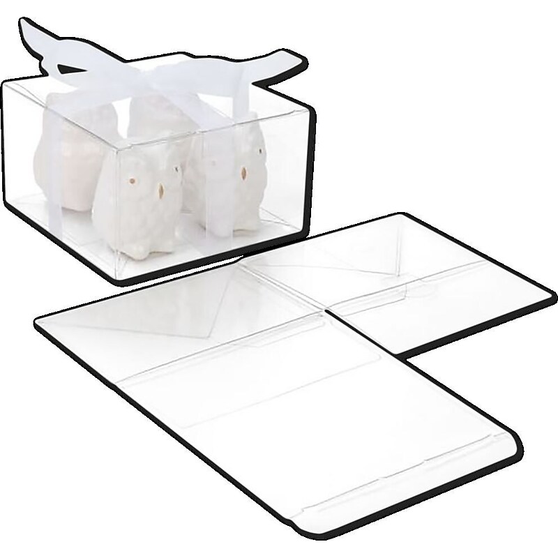 JAM Paper Pop & Lock Top Clear Gift Boxes,  5 1/8" x 5 1/8" x 3", 25/pack (CB-PLB200) image 1