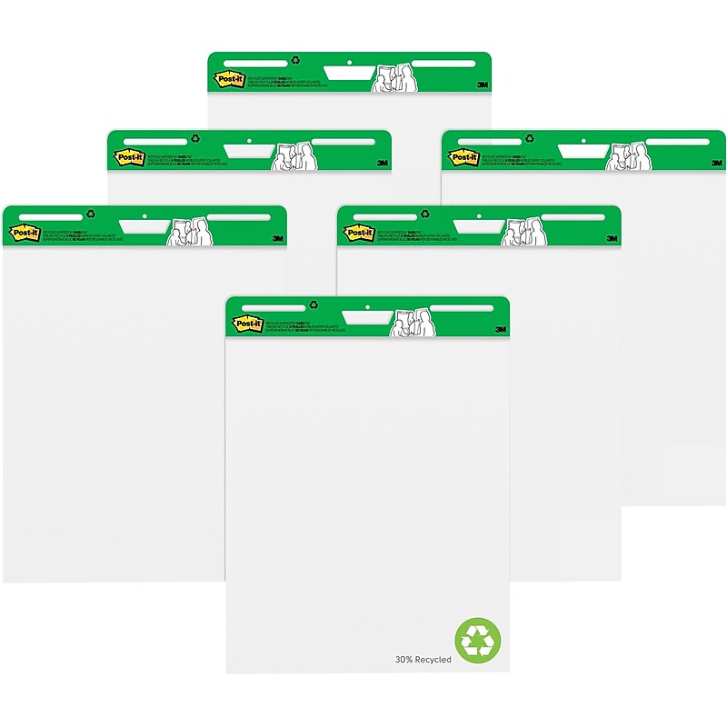 Post-it Super Sticky Easel Pad, 25" x 30", 30 Sheets/Pad, 6 Pads/Pack (559RPVAD6) image 1