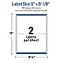 Avery Waterproof Rectangle Laser Multipurpose Labels, 5" x 8-1/8", White, 100/Box (19479399378)~#|#~E2D8C4CD-B511-4819-B796892413CA0557_sc7