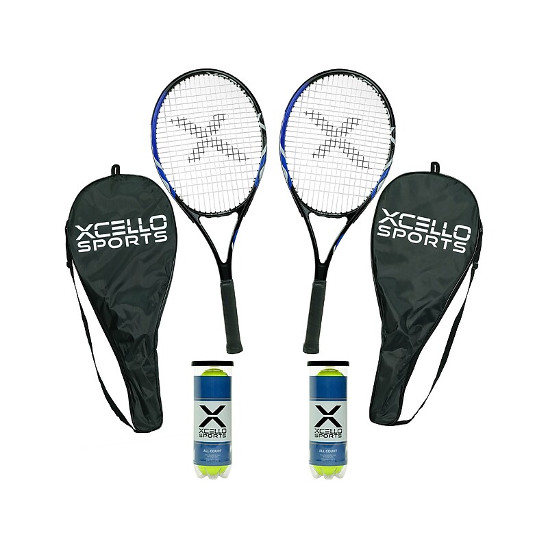 Xcello Sports 2-Player Aluminum Tennis Racket Set, Multicolor (XS-T-RS-23) image 1