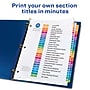 Avery Classic Customizable Table Of Contents A - Z Divider, 26-Tab, Multi Color, Set (11125)~#|#~s1067303_sc7