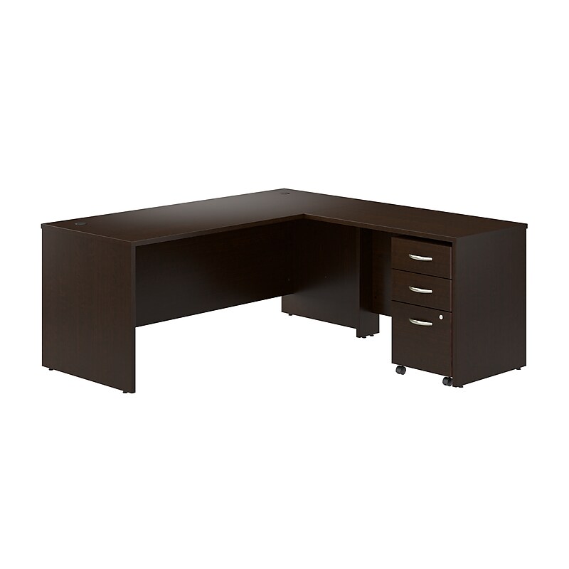 Bush Business Furniture Westfield 72"W L Shaped Desk with 42W Return and Mobile File Cabinet, Mocha Cherry (SRC166MRSU) image 1