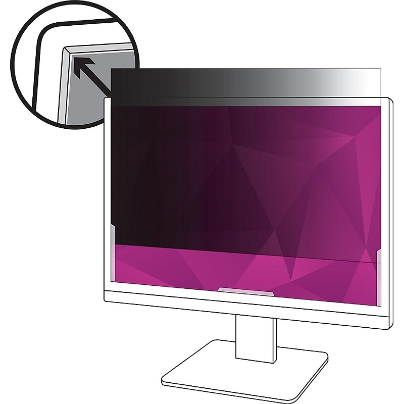 3M High Clarity Privacy Filter for 24" Widescreen Monitor, 16:10 Aspect Ratio (MMMHC240W1B) image 1