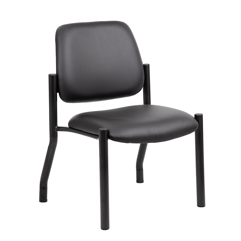 Boss Armless Guest and Reception Area Chair, Black (B9595AM-BK) image 1