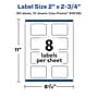 Avery Laser/Inkjet Rectangle Waterproof Multipurpose Labels, 2.75"  x 2", White, 80/Pack (94236)~#|#~E2ECDF4A-CE18-4C21-BC8E9C325A8C2356_sc7