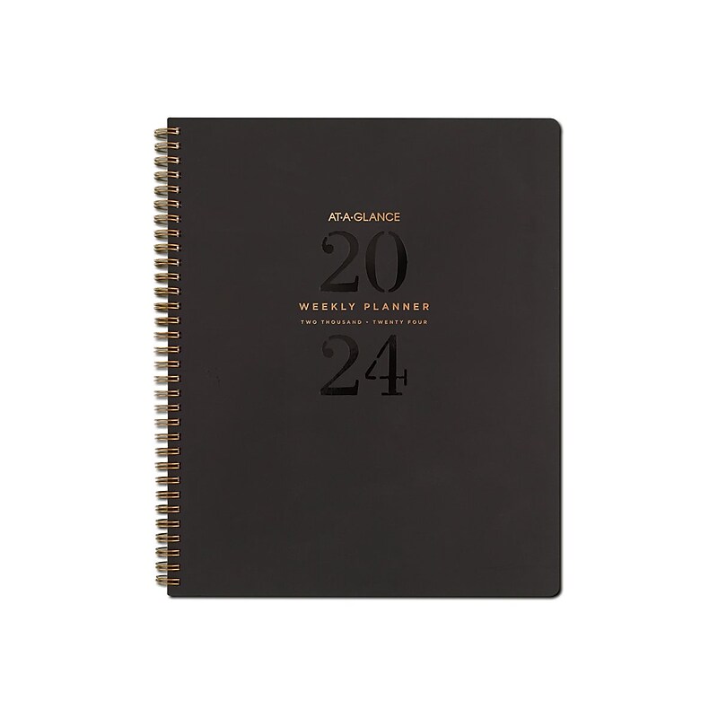 2024 AT-A-GLANCE Signature Lite 8.5" x 11" Weekly & Monthly Planner, Plastic Cover, Black (YP905L-05-24) image 1