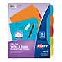 Avery Big Tab Write & Erase Plastic Dividers, 5 Tabs, Bright Multicolor (16129)~#|#~E2FF1CF2-2699-49D5-9A62ACCEBC80E2A3_sc7