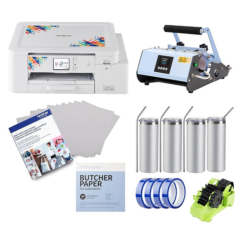 Brother Sublimation Printer and Craft Express Elite Pro Tumbler Heat Press Bundle image 1