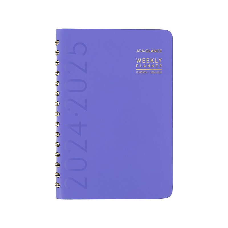 2024-2025 AT-A-GLANCE Contemporary 5" x 8" Academic Weekly & Monthly Planner, Purple (70-101X-18-25) image 1