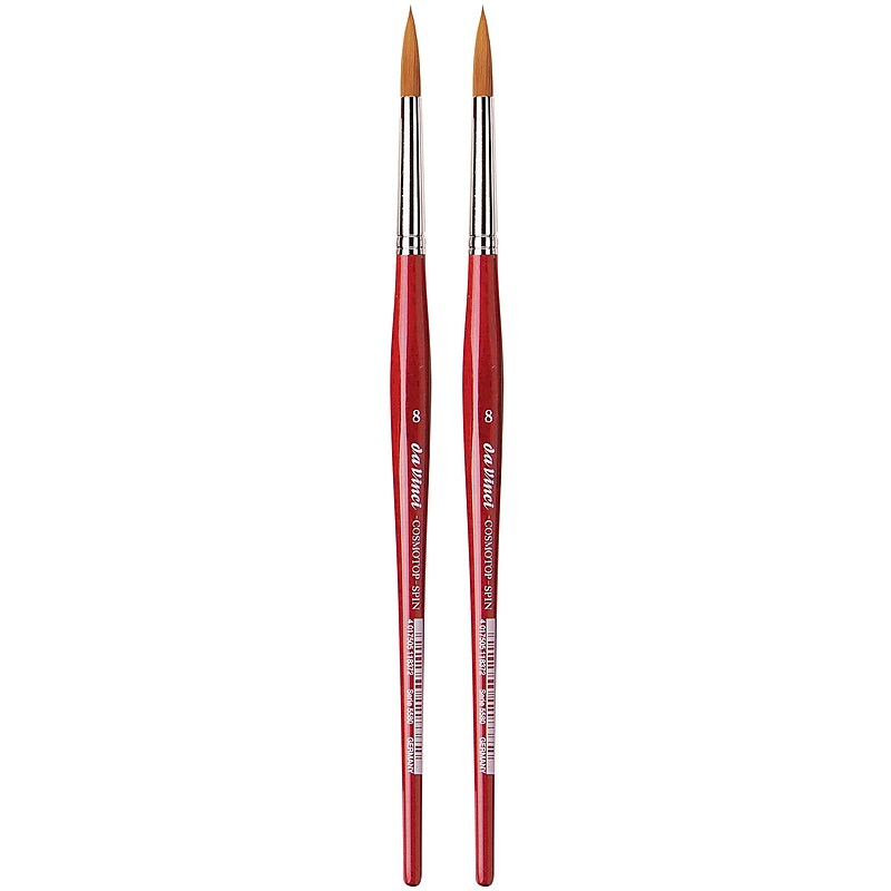 da Vinci COSMOTOP-SPIN Watercolor Synthetic Silkpainting Round Brush, 2 /Pack (DVXVA55808-2) image 1