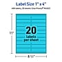 Avery Printable Rectangle Multipurpose Labels, 1" x 4", Bright Blue, 400/Pack (94202)~#|#~E3128519-5D93-4248-BCAC9CD1EBF37B9E_sc7