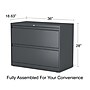 Staples 2-Drawer Lateral File Cabinet, Letter/Legal Size, Lockable, 28"H x 36"W x 18.63"D, Charcoal (60949/20884)~#|#~E3129C56-D13E-4F5B-A3A537BAD70ABCD7_sc7
