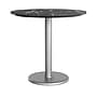 Flash Furniture TopGuard 31.25" Round Wood Dining Table with Round Base, Black Faux Marble/Silver Base (STRD31BMATR18S)~#|#~E317D8F9-1DE1-416A-AB6A6246FCE35607_sc7